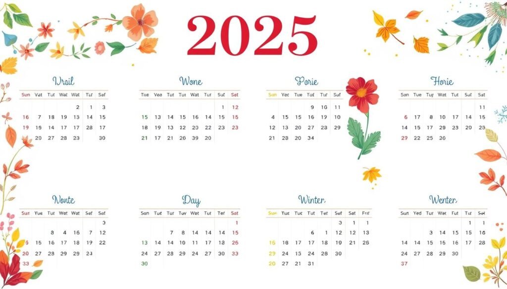 Calendrier 2025 imprimable