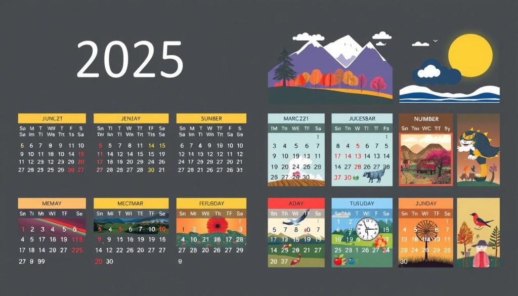 calendrier 2025 avec numéros de semaine