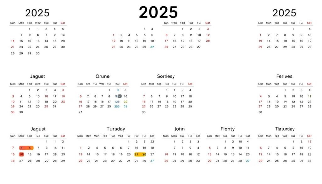 mise en page calendrier 2025